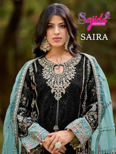 SAJIDA SAIRA 1044A & 1044B DESIGNER ORGANZA SALWAR SUIT WHOLESALER IN INDIA